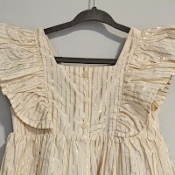 NWT Shimmering Gold Frill-Trimmed Dress - Size 2T - Picture 4 of 7